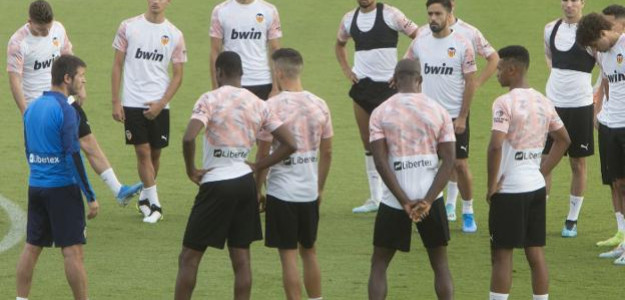 El Valencia entrenando