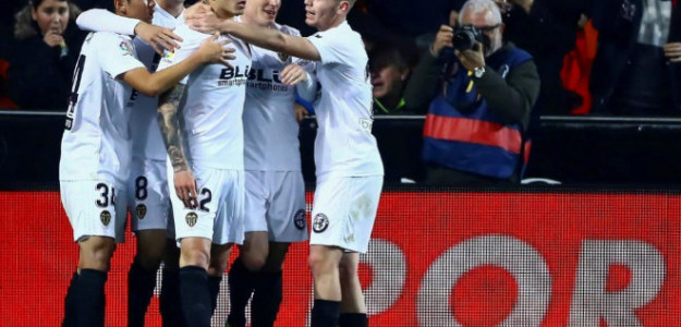 El Valencia celebrando un gol