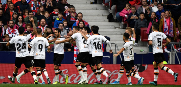 El Valencia celebrando un gol