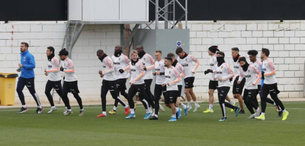 El Valencia entrenando