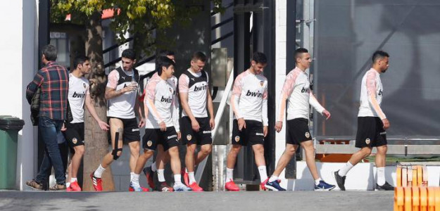 El Valencia entrenando