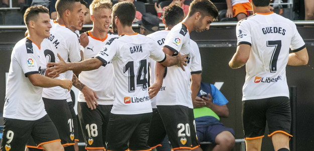 El Valencia celebrando un gol