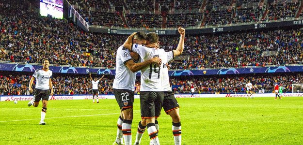 El Valencia celebrando un gol