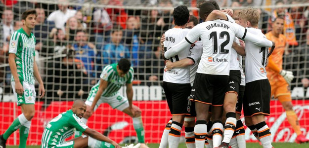 El Valencia celebrando un gol