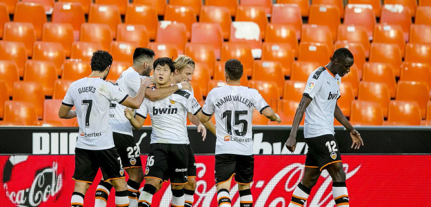 El Valencia celebrando un gol