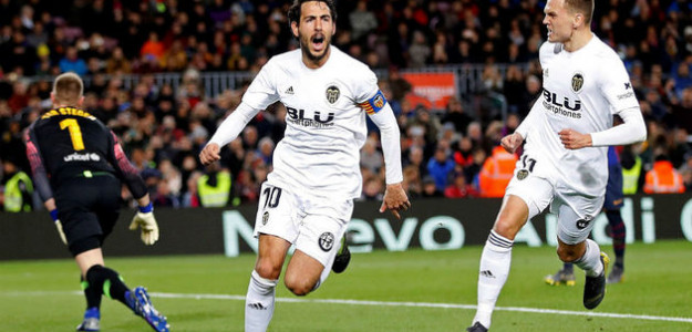 El Valencia celebrando un gol