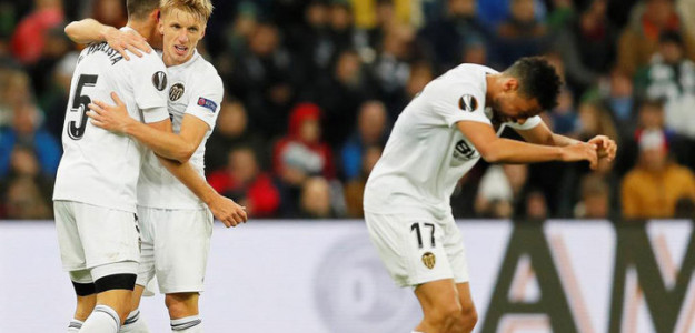 El Valencia celebrando un gol