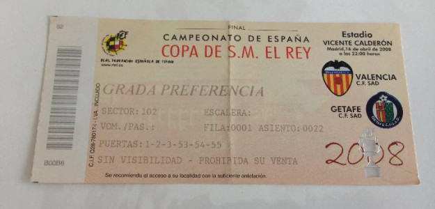 Entrada de la final de 2008
