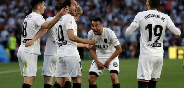 El Valencia celebrando un gol