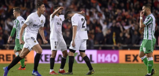 El Valencia celebrando un gol