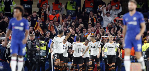 El Valencia celebrando un gol