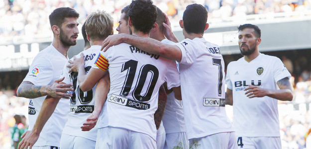 El Valencia celebrando un gol