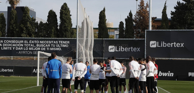 El Valencia entrenando
