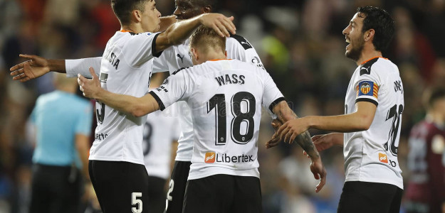 El Valencia celebrando un gol