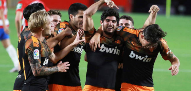 El Valencia celebrando un gol