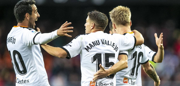 El Valencia celebrando un gol