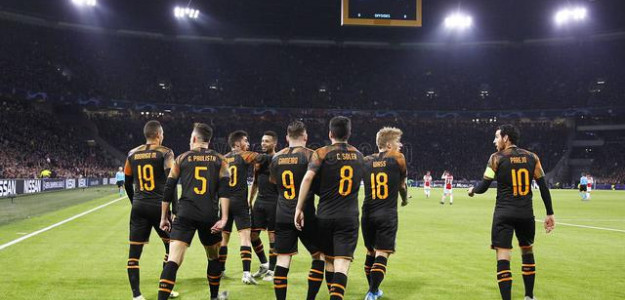 El Valencia celebrando un gol