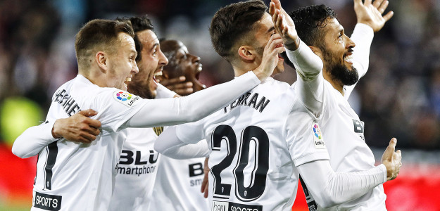El Valencia celebrando un gol