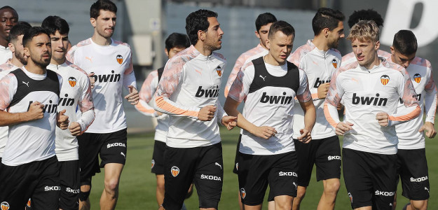 El Valencia entrenando