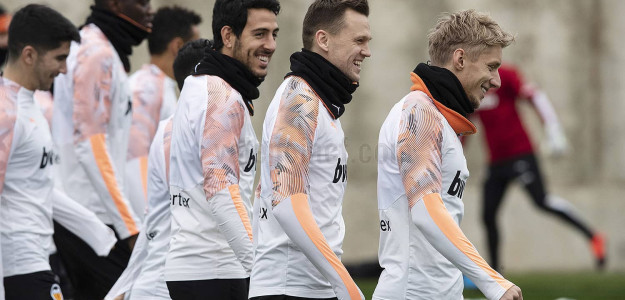 El Valencia entrenando
