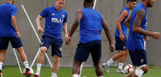 El Valencia entrenando