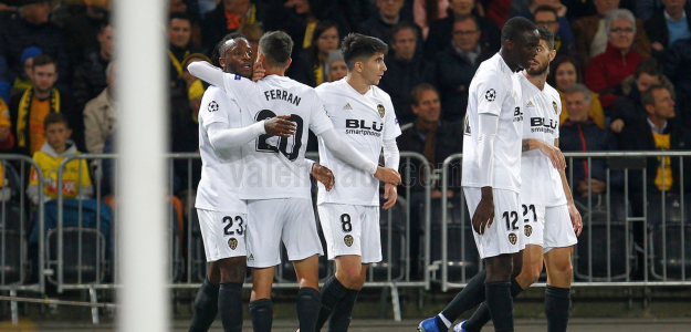 El Valencia celebrando un gol