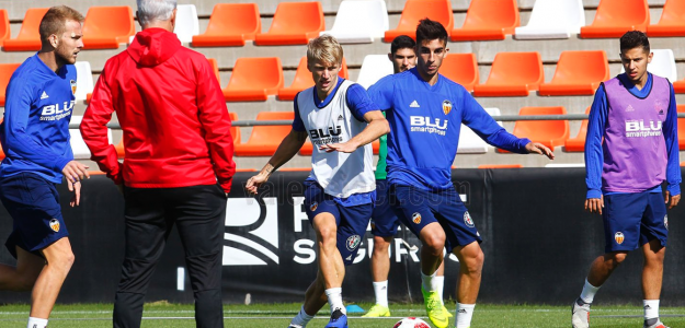 El Valencia entrenando