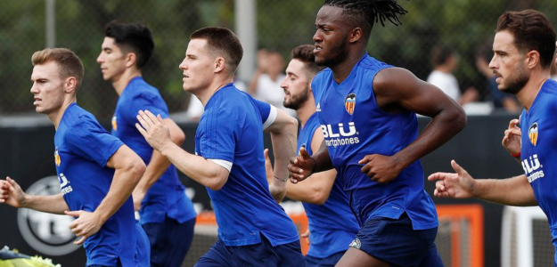 El Valencia entrenando