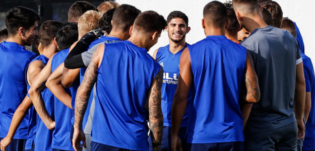 El Valencia entrenando
