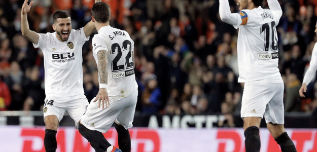 El Valencia celebrando un gol
