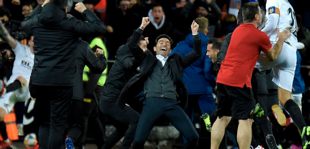 El Valencia celebrando un gol