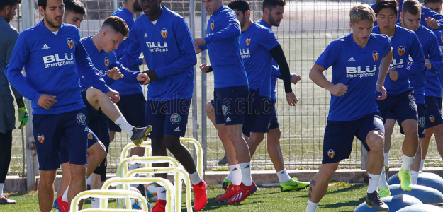 El Valencia entrenando
