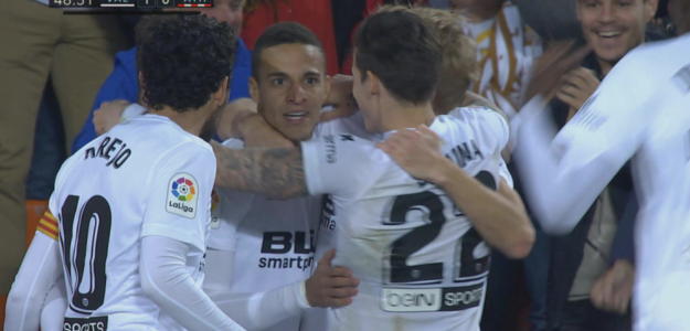 El Valencia celebrando un gol
