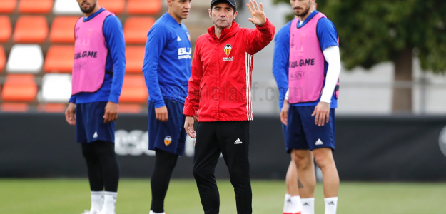 El Valencia entrenando