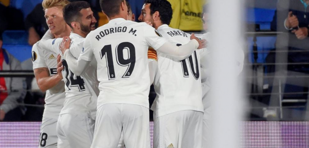 El Valencia celebrando un gol