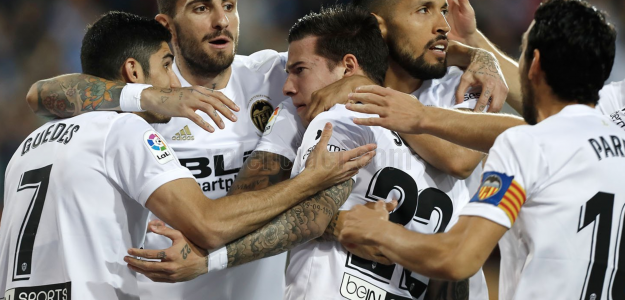 El Valencia celebrando un gol