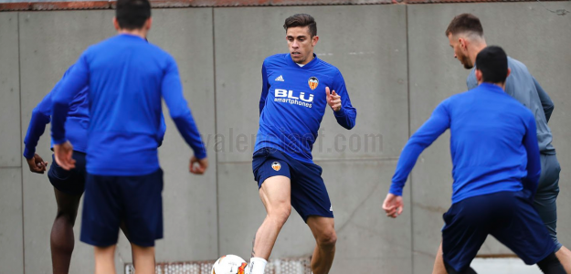 El Valencia entrenando