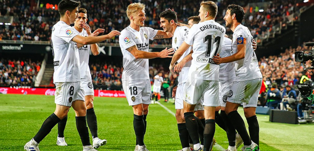 El Valencia celebrando un gol