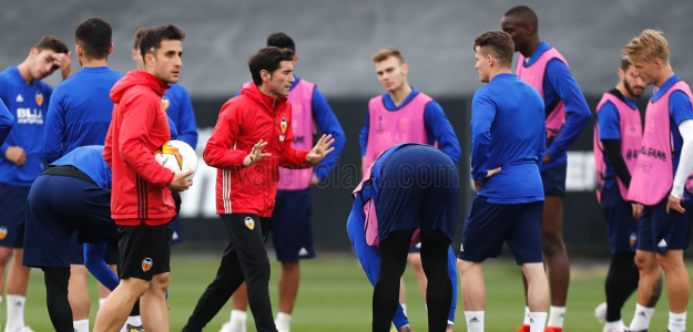 El Valencia entrenando