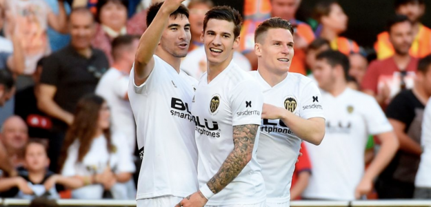 El Valencia celebrando un gol