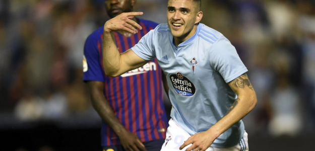 Maxi marcando al Barcelona