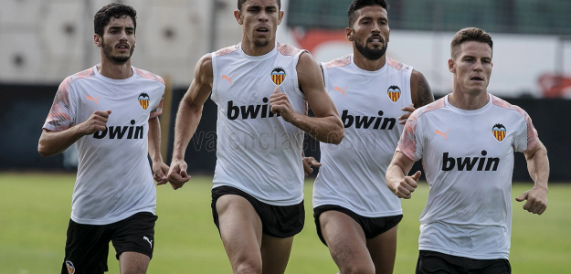 El Valencia entrenando