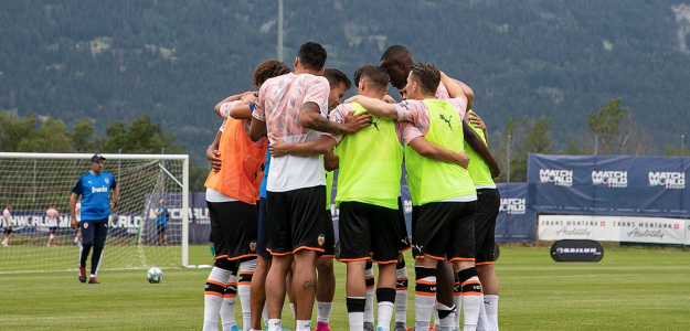 El Valencia entrenando