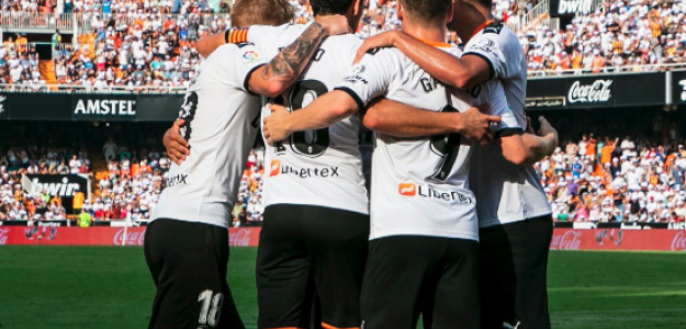 El Valencia celebrando un gol
