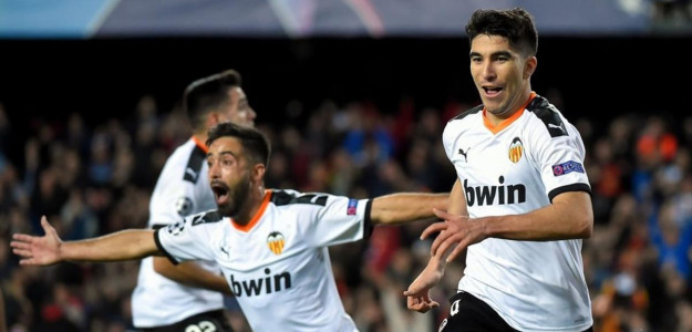 El Valencia celebrando un gol