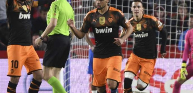 El Valencia celebrando un gol