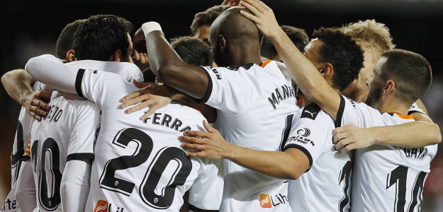 El Valencia celebrando un gol