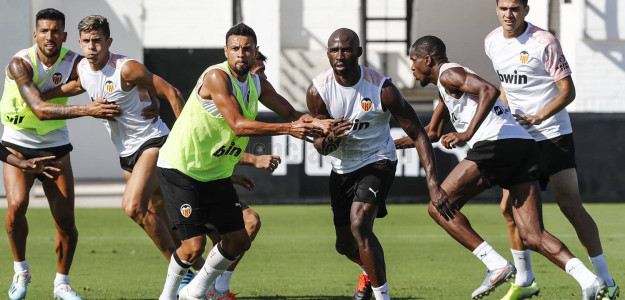 El Valencia entrenando