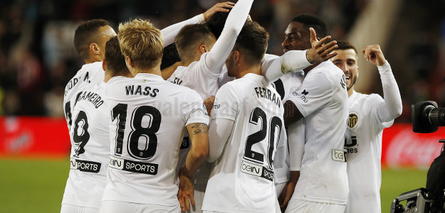 El Valencia celebrando un gol