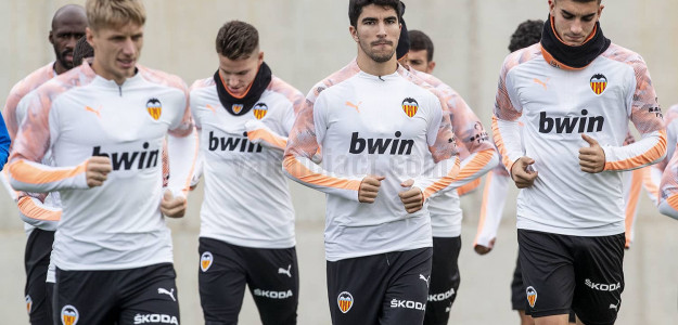 El Valencia entrenando